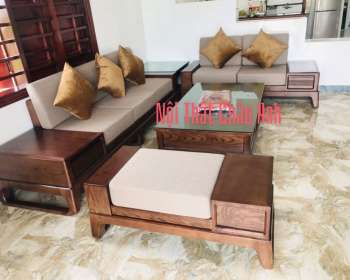 Sofa gỗ hương xám kiểu dáng chữ L BG283
